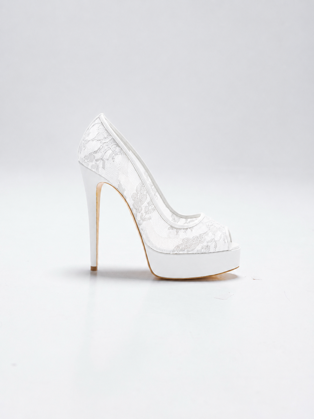 DI ALLURA 135 Dentelle Blanche Semelle Or Édition Limitée
